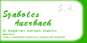 szabolcs auerbach business card